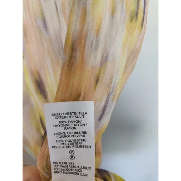 Lucky Brand Sleeveless Yellow Sheer Pattern Blouse Womens Small - Picture 6 of 6